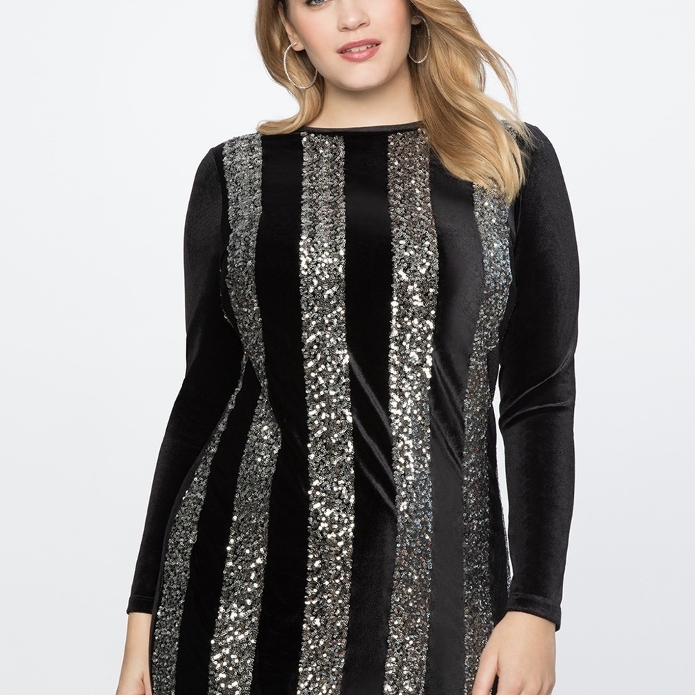 Eloquii EUC Vertical Stripe Column Dress - Picture 7 of 8